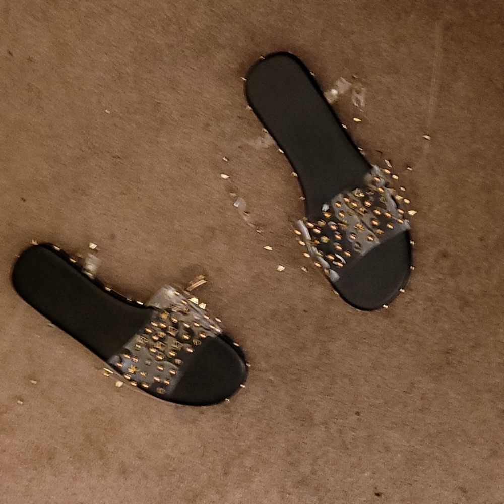 Gold and silver jeweled scrappy sandals